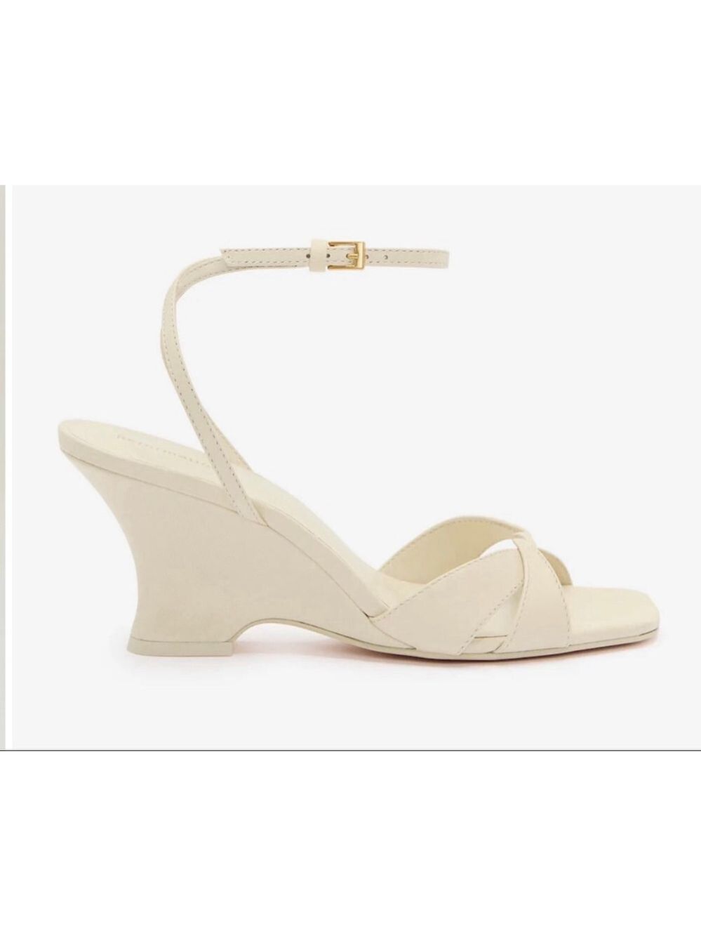 New Reformation Margo Wedge Sandal in Beige 8 - Picture 3 of 8